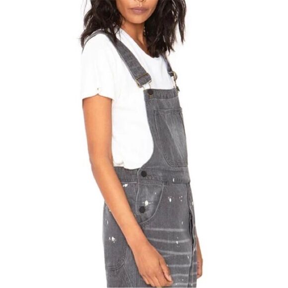 Sandrine Rose Free People denim overalls distressed painters ziggy black - Picture 6 of 16
